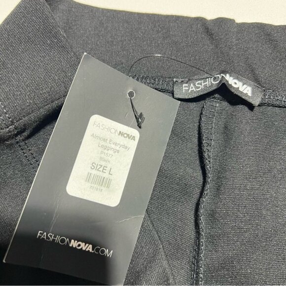 New Fashion Nova Black High-Waist Structured Leggings - Picture 3 of 5